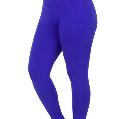 1X 2X 3X Athletic Fabric Wide Waist / Premium Cotton Long Yoga Leggings Pockets